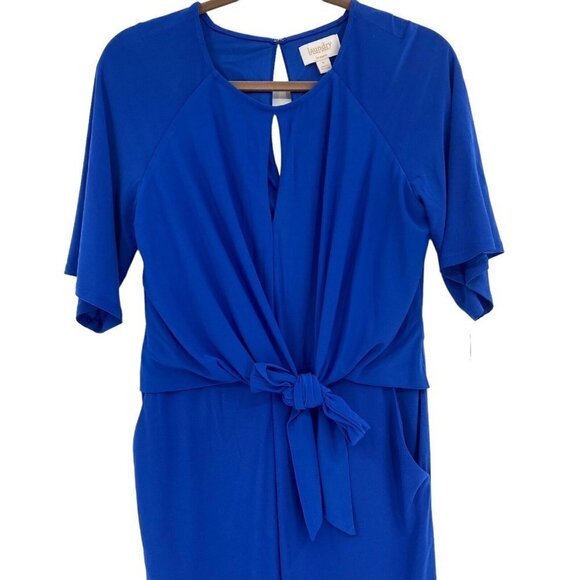 Laundry by Shelli Segal Women’s Size 8 Cobalt Blue Tie Front Jumpsuit Cocktail - Picture 3 of 14
